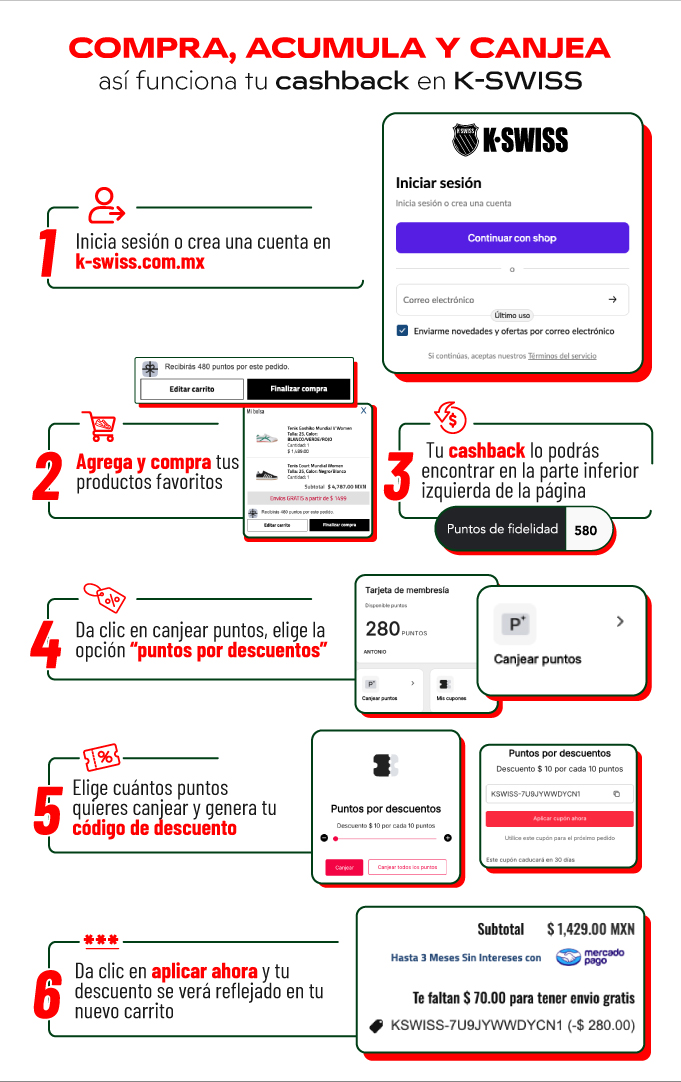 pasos cashback kswiss