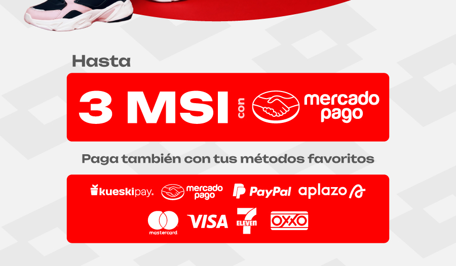 Hasta 3 MSI con Mercado Pago | Paga también con tus métodos favoritos