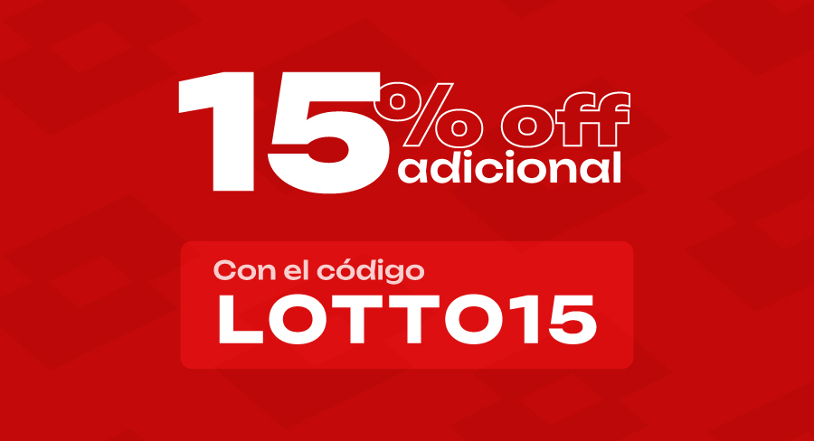 15% OFF adicional con el código LOTTO15