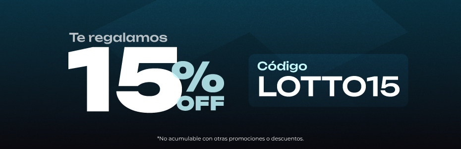 TE REGALAMOS 15% OFF | CUPÓN: LOTTO15