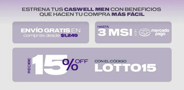 Envío gratis en compras desde $1,249 | Hasta 3 MSI con Mercado Pago | Recibe 15% OFF utilizando el código: LOTTO15