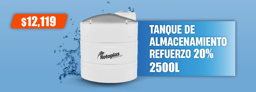 Tanque De Almacenamiento Neutro Reforzado 20% 2500L Rotoplas 550076