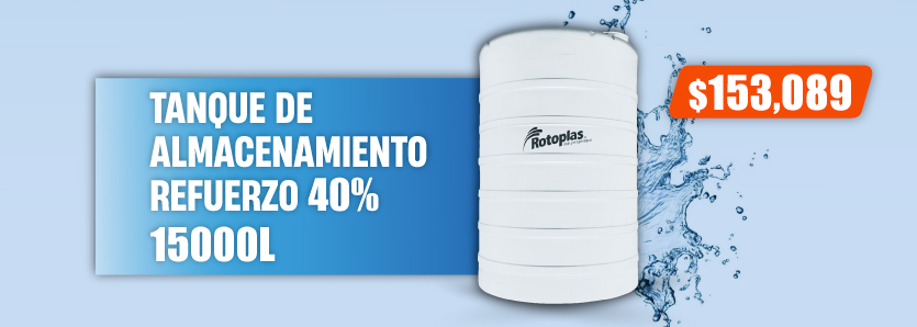 Tanque De Almacenamiento Neutro Reforzado 40% 15000L Rotoplas 550059