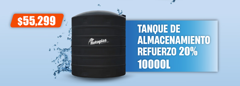 Tanque De Almacenamiento Negro Reforzado 20% 10000L Rotoplas 550048