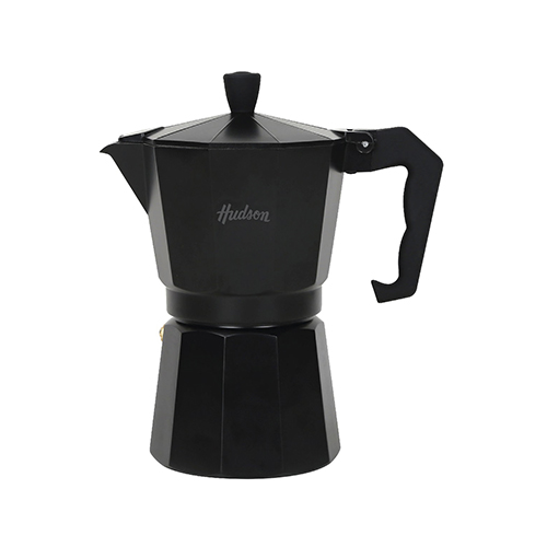 Cafetera De Aluminio Black Italiana Inducción Linea Hudson