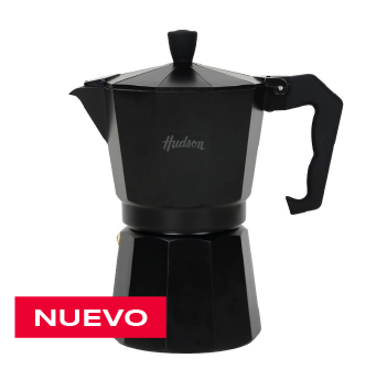 Cafetera De Aluminio Black Italiana Induccion 6 Tazas Hudson